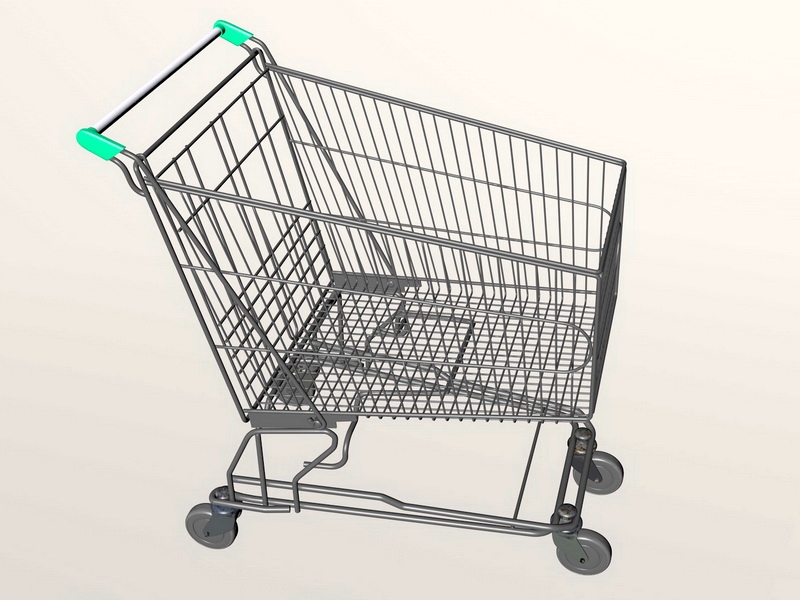 Supermarket Trolley 3d rendering
