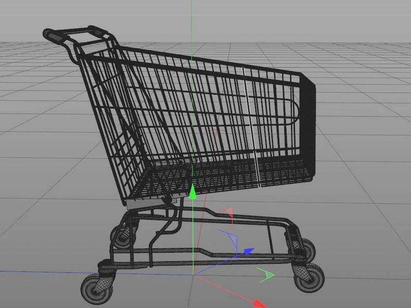 Supermarket Trolley 3d rendering
