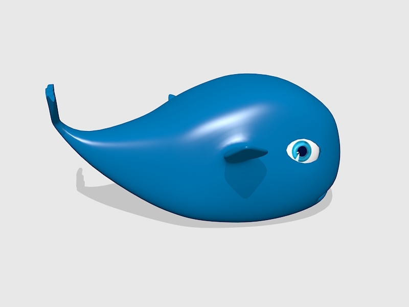 Blue Whale Cartoon 3d rendering
