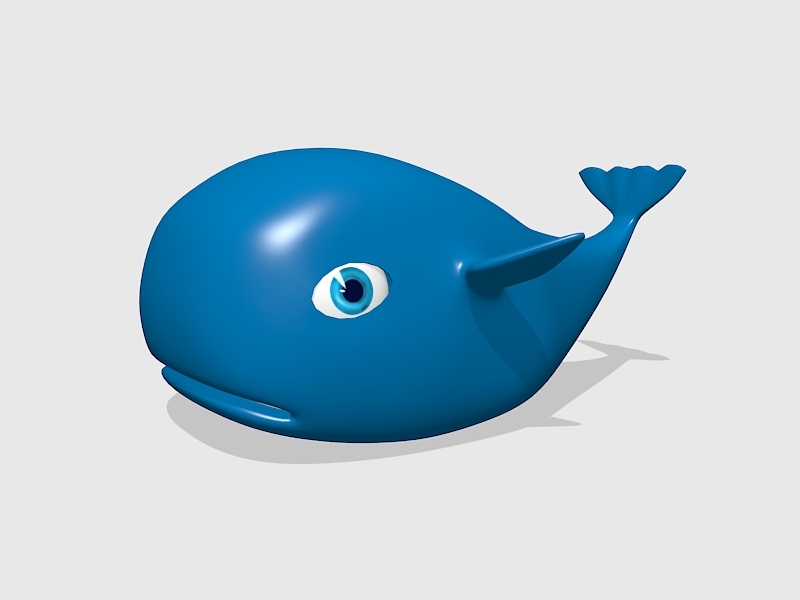 Blue Whale Cartoon 3d rendering