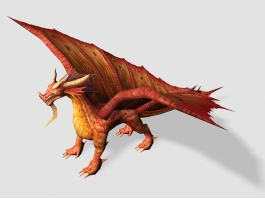 Giant Red Dragon Low Poly 3d preview