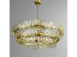 Modern Round Crystal Chandelier 3d model preview
