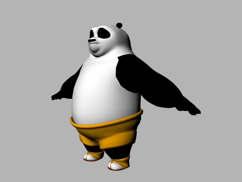 Kung Fu Panda Cartoon 3d rendering