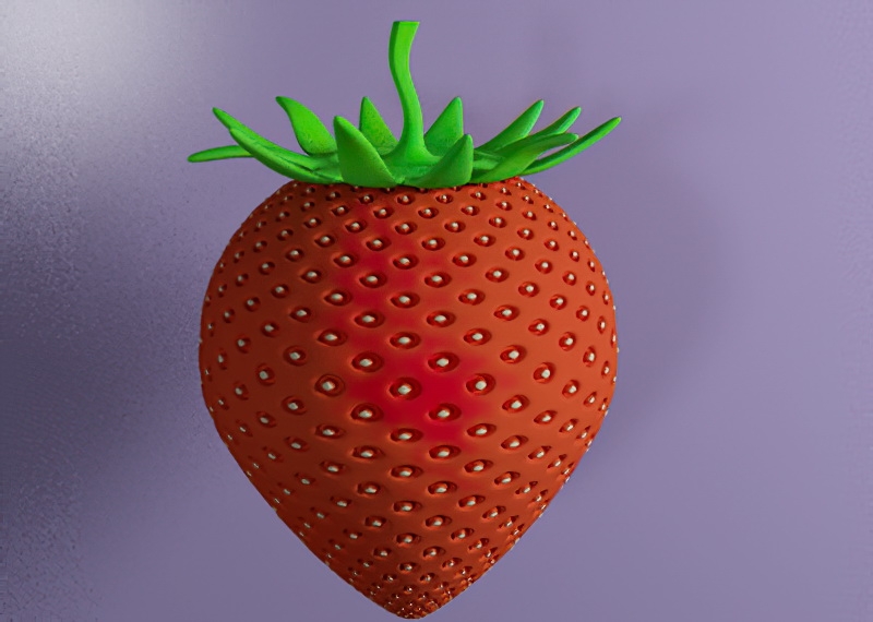 Strawberry Fruit 3d rendering
