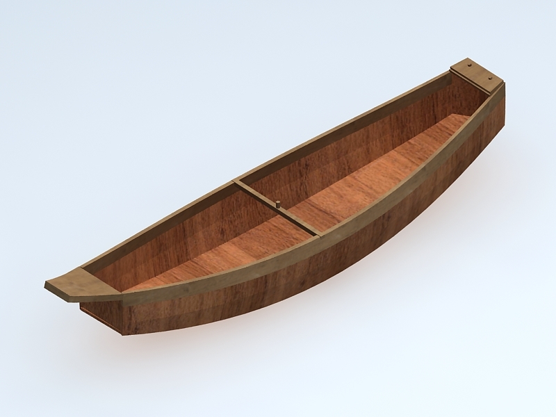 Vintage Wooden Boat 3d rendering