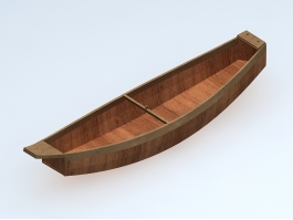 Vintage Wooden Boat 3d preview