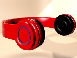 Red Wireless Headphone 3d preview