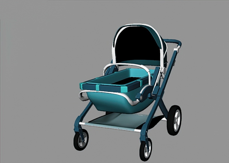 Baby Stroller 3d rendering