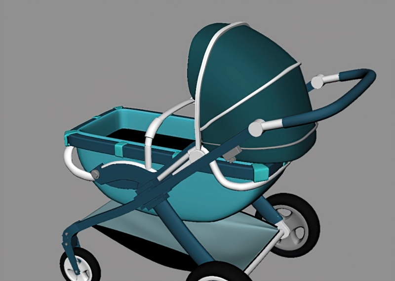 Baby Stroller 3d rendering