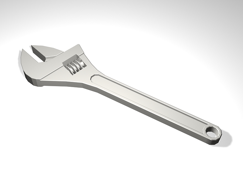 Adjustable Wrench 3d rendering