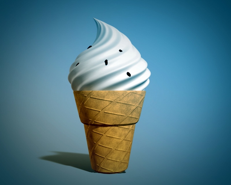 Soft Serve Ice Cream 3d rendering