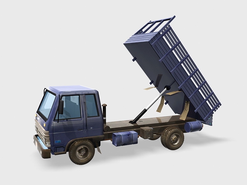 Blue Dump Truck 3d rendering