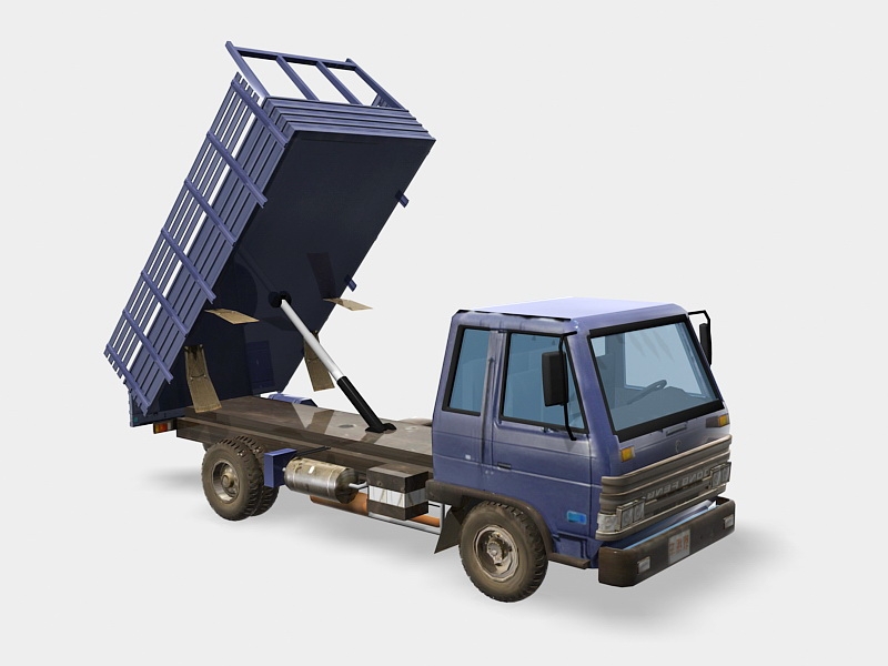 Blue Dump Truck 3d rendering
