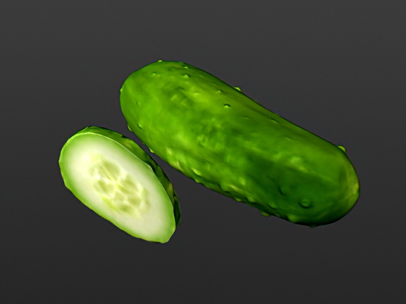 Green Cucumber 3d rendering