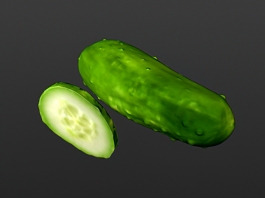 Green Cucumber 3d model preview