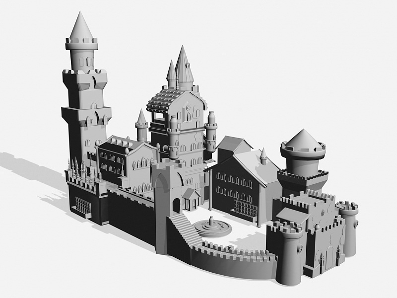 Medieval Castle Cartoon 3d rendering