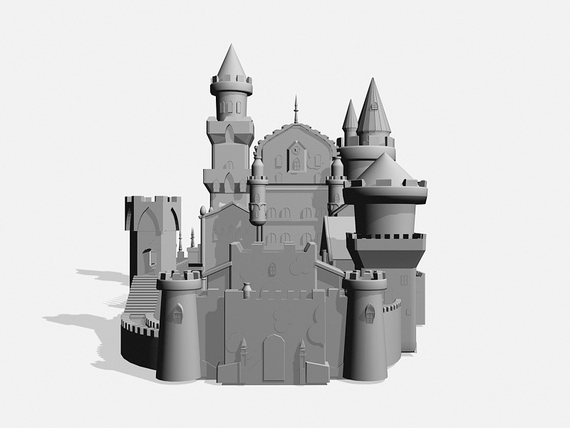 Medieval Castle Cartoon 3d rendering