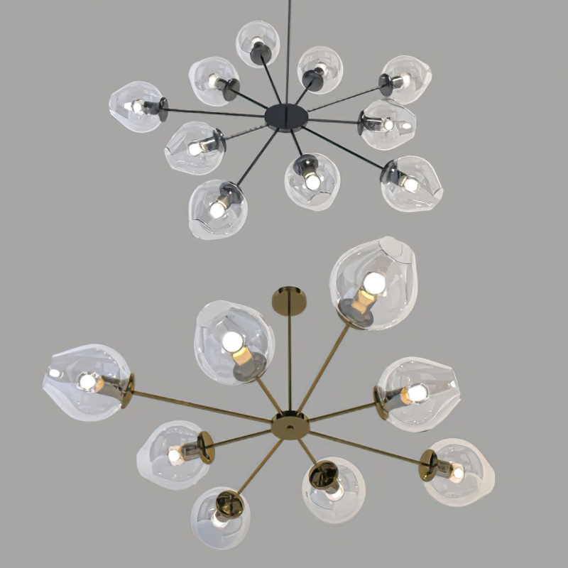 Glass Bulb Chandelier 3d rendering