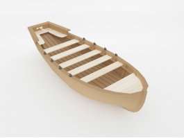 Classic Wood Boat 3d model preview