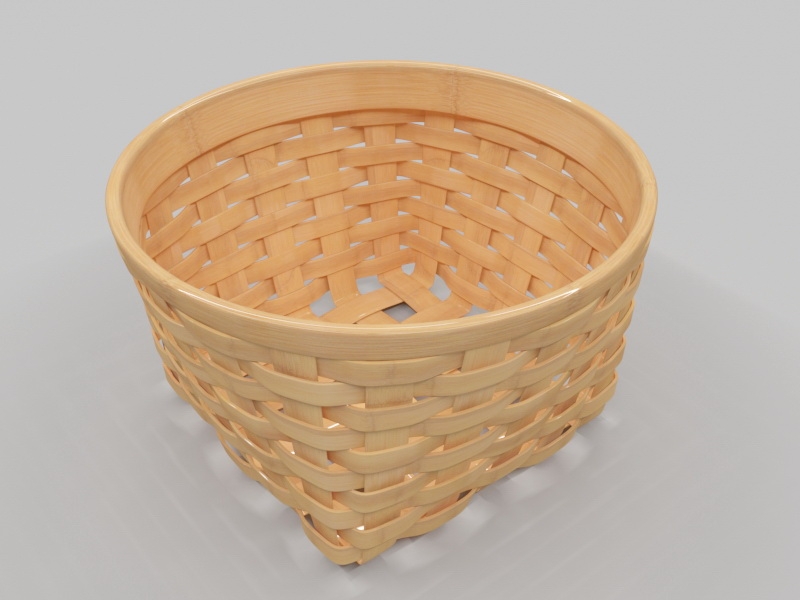 Round Woven Basket 3d rendering