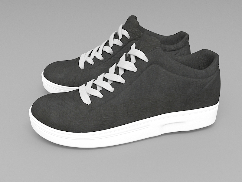 Black Sneakers 3d rendering