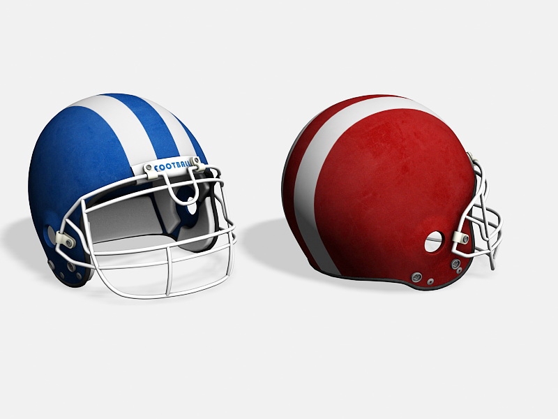 Football Helmets 3d rendering