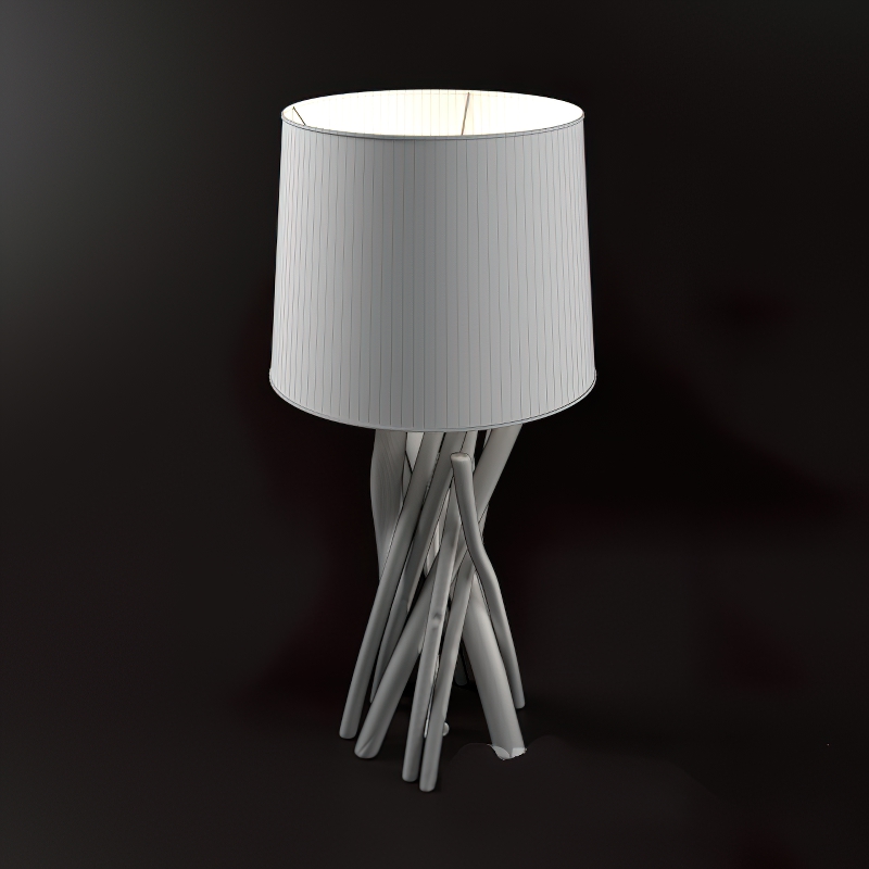 Vintage Wooden Table Lamp 3d rendering
