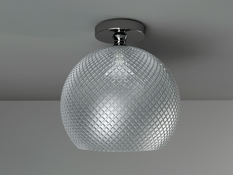 Glass Ball Ceiling Light 3d rendering
