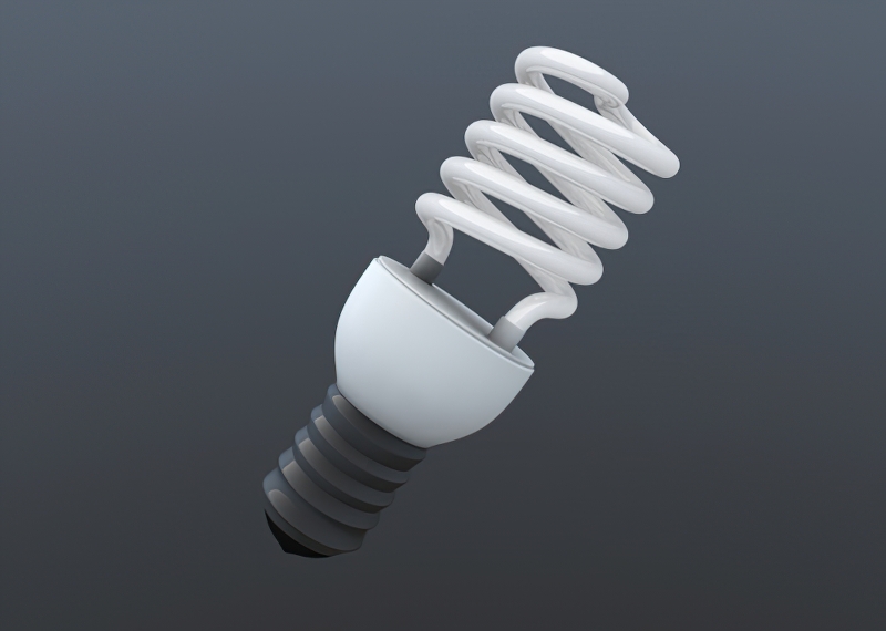 Compact Fluorescent Lamp 3d rendering