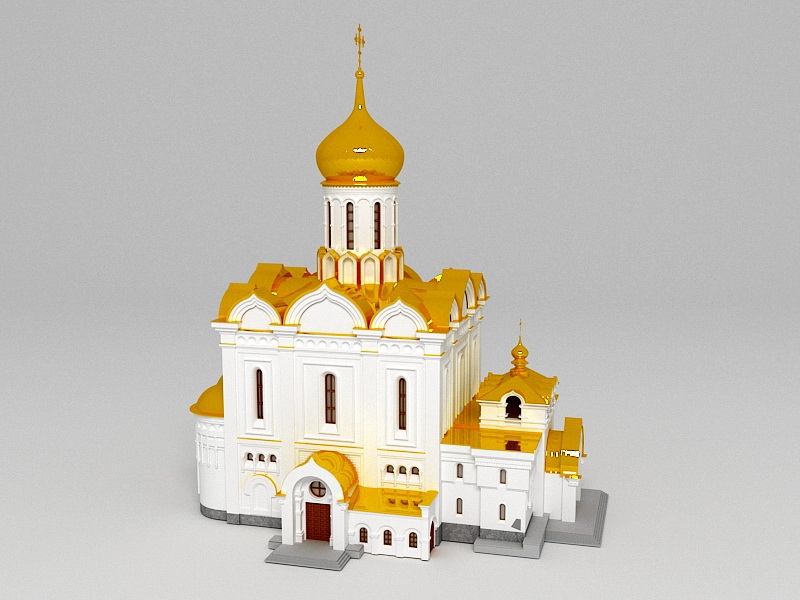 Orthodox Cathedral 3d rendering