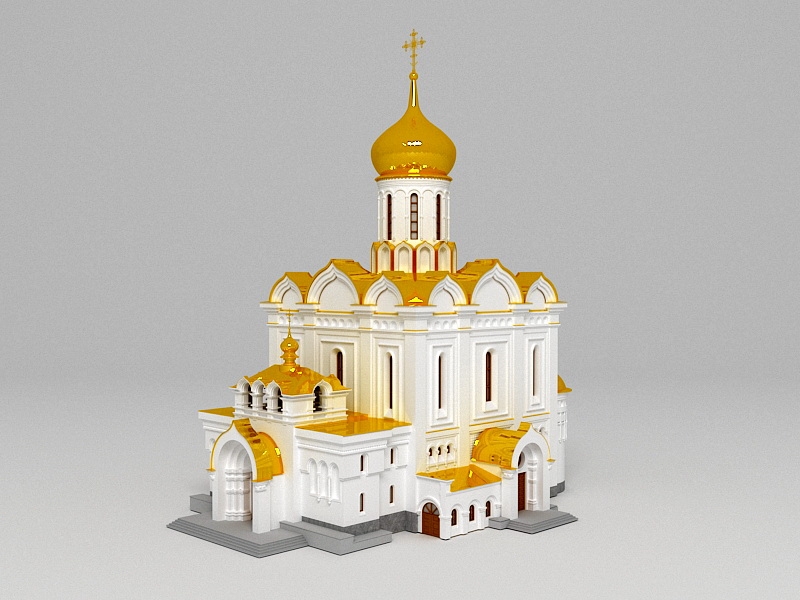 Orthodox Cathedral 3d rendering