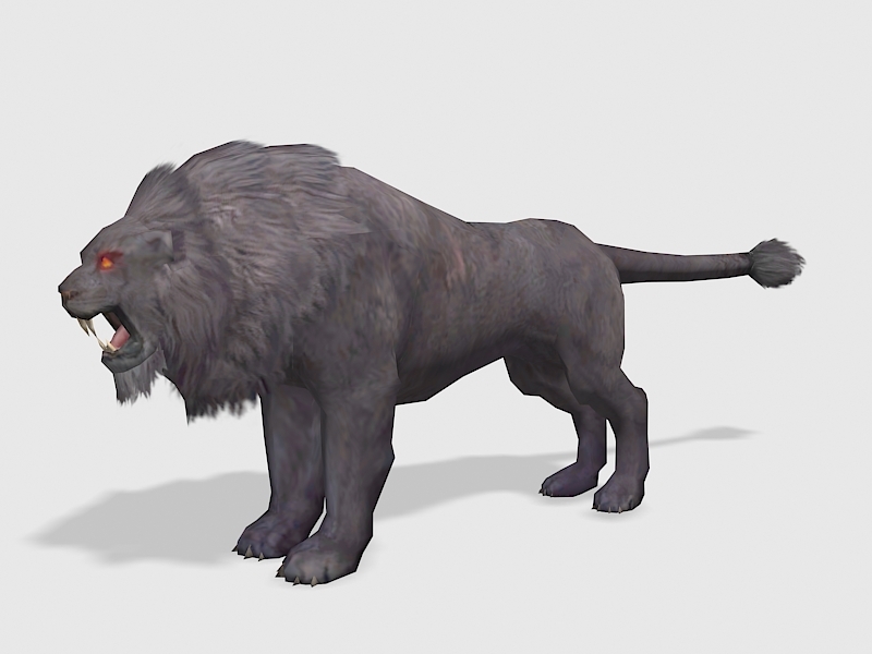 Black Lion 3d rendering