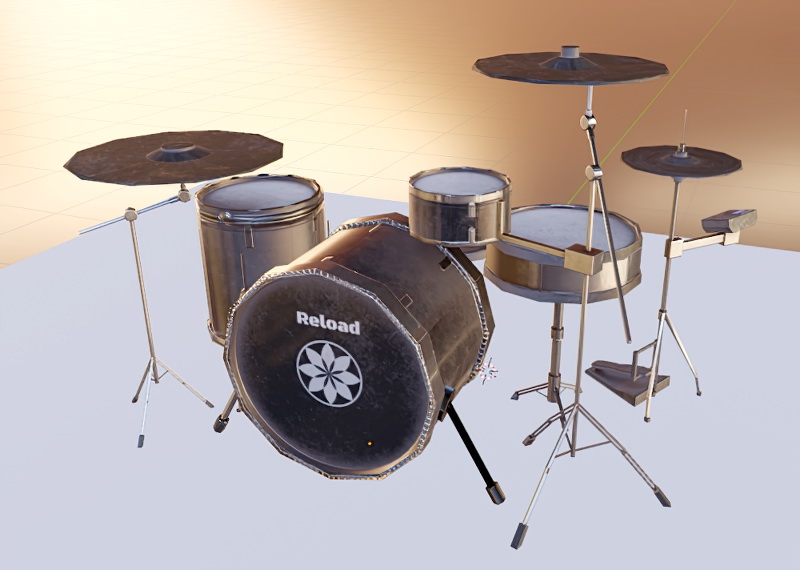 Black Drum Set 3d rendering