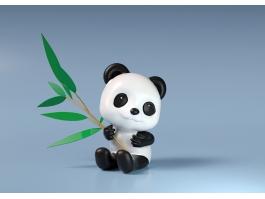 Cute Cartoon Baby Panda 3d model preview