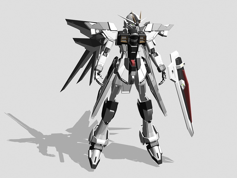 Black Freedom Gundam 3d rendering