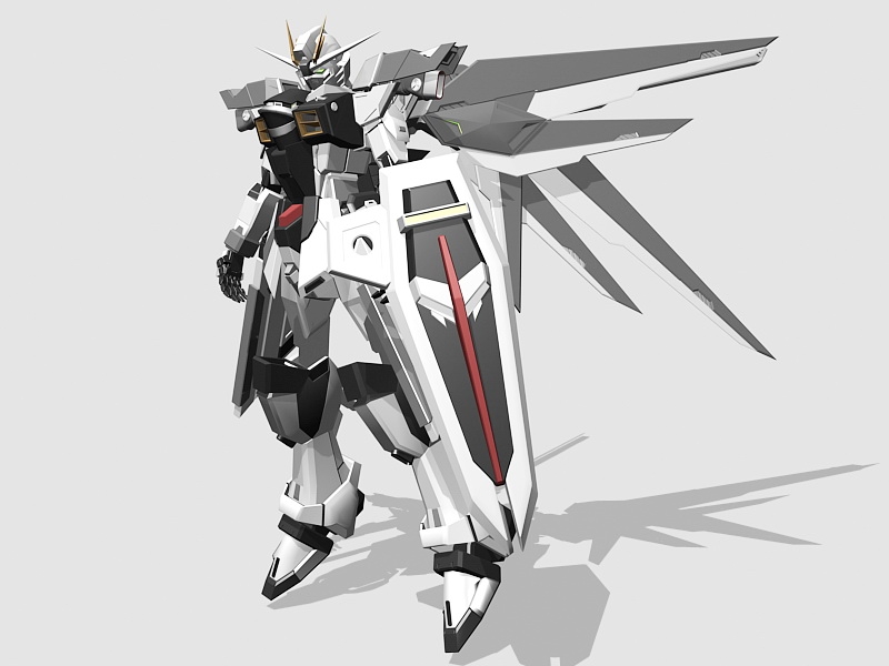 Black Freedom Gundam 3d rendering