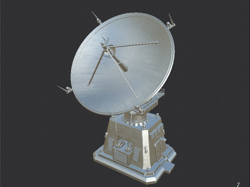 Radar Antenna 3d rendering