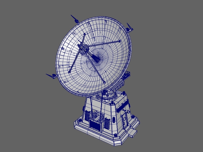 Radar Antenna 3d rendering