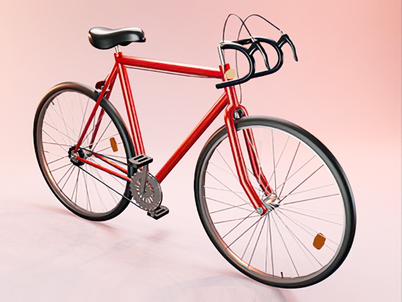 Red Road Bike 3d rendering
