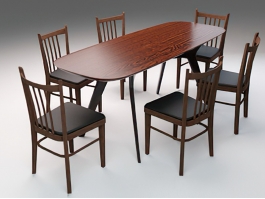 7-Piece Dining Table Set 3d preview