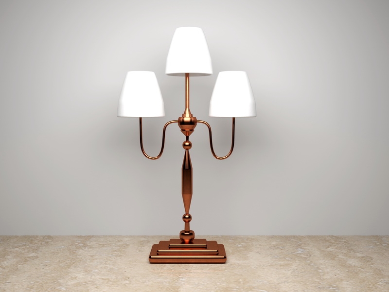 Antique Metal Table Lamps 3d rendering