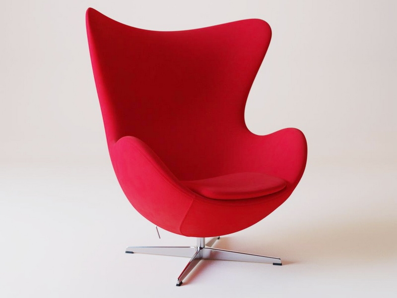 Red Egg Chair 3d rendering