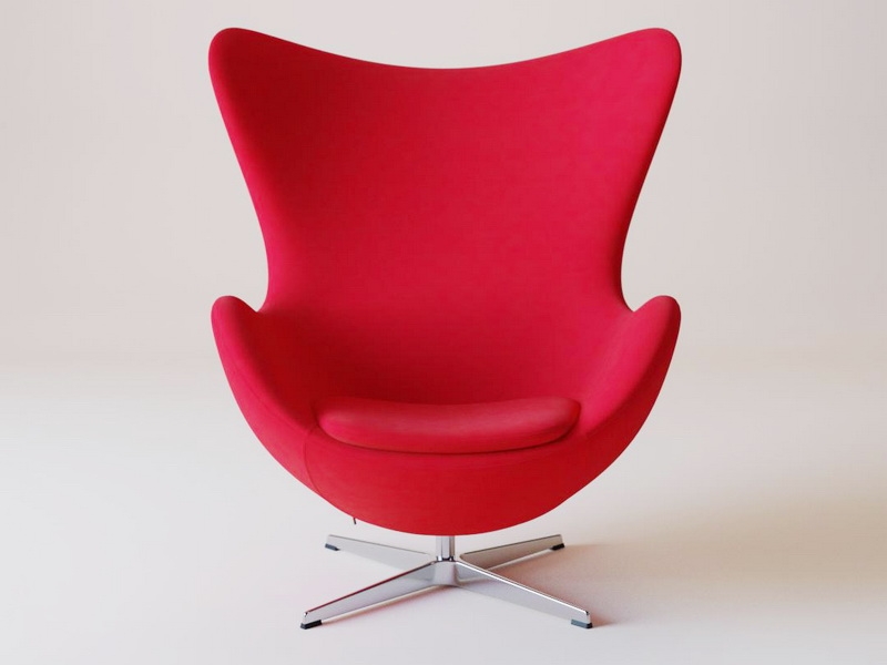 Red Egg Chair 3d rendering