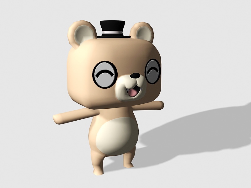 Cute Bear Cartoon 3d rendering
