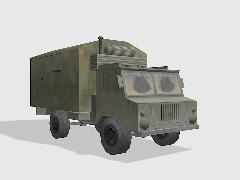 Old Military Truck Low Poly 3d rendering