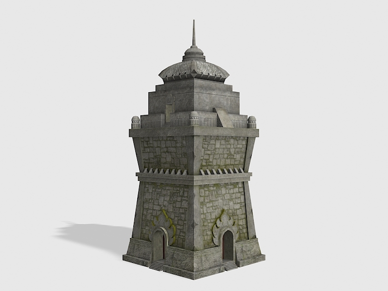 Dark Wizard Tower 3d rendering