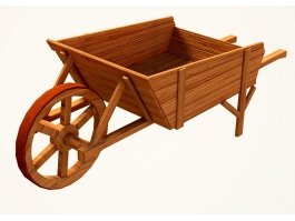 Old Wooden Wheelbarrow 3d preview