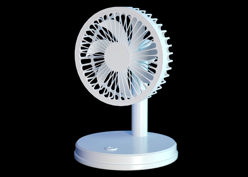 White Desk Fan 3d rendering
