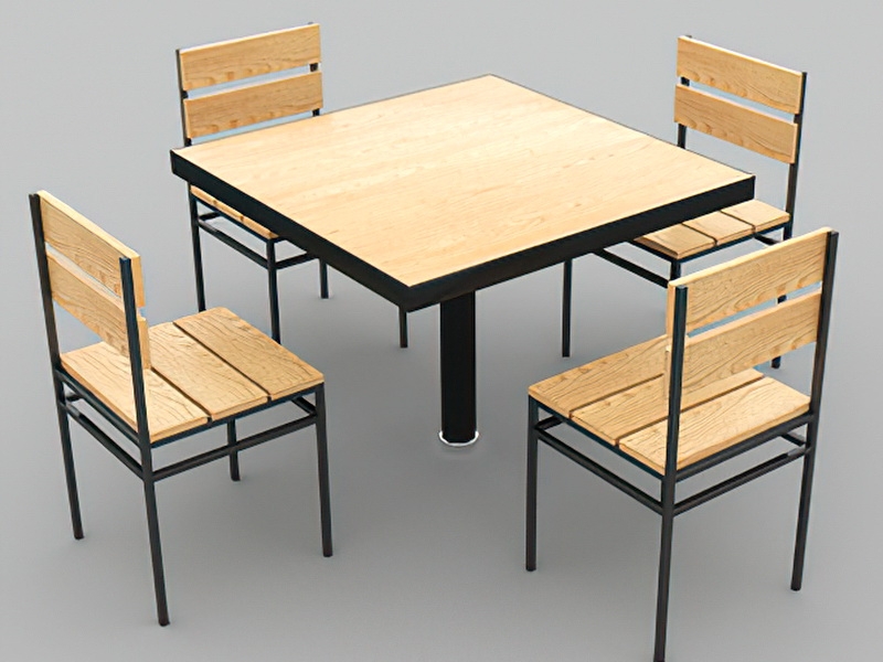Patio Furniture Table and Chairs 3d rendering