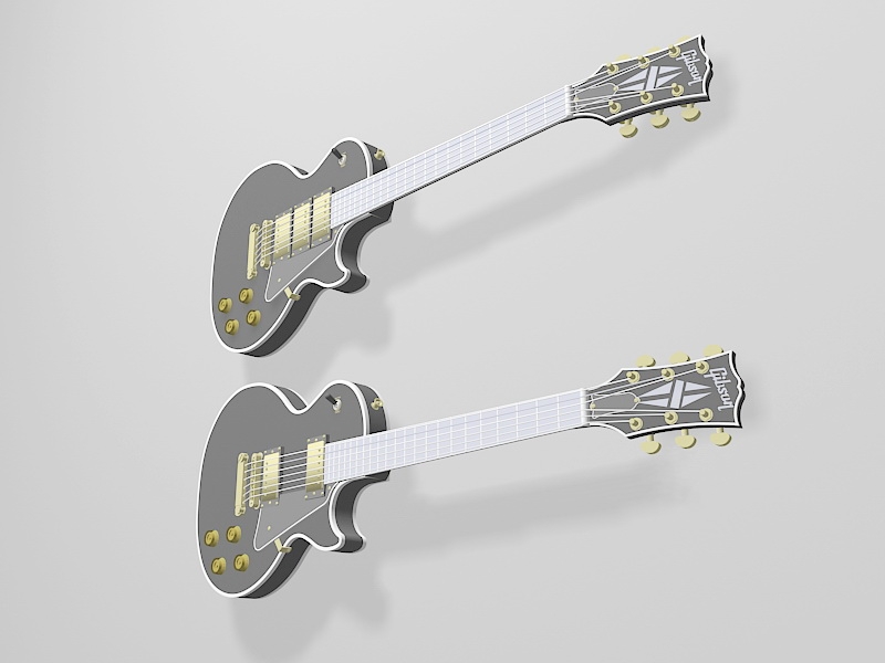 Electronic Guitar 3d rendering